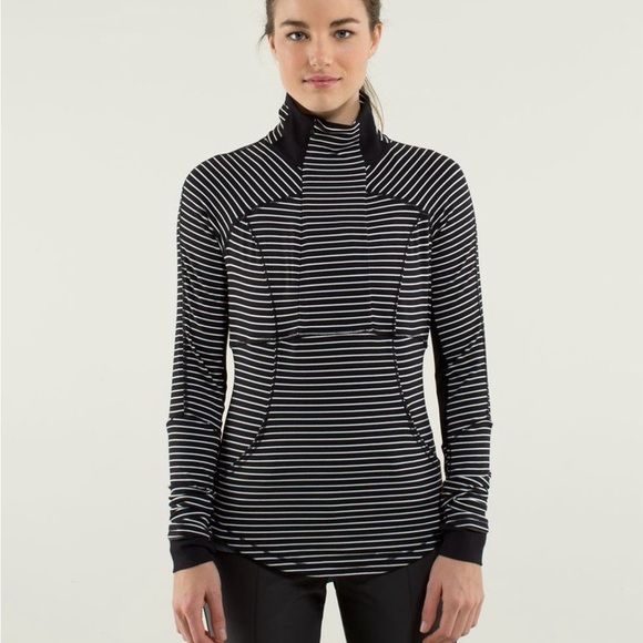 Lululemom Athletica Women’s Base Runner Half Zip Black and White Size 8 - Picture 5 of 10